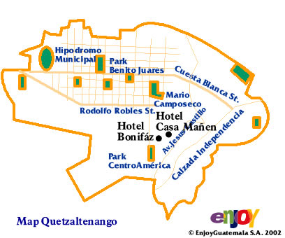 Map of Quetzaltenango