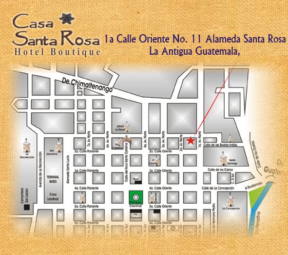 How to get to Boutique Casa Santa Rosa in Antigua Guatemala